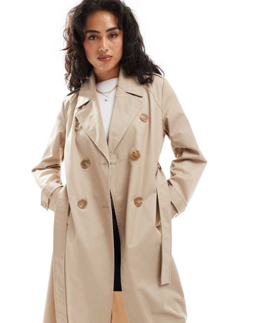 Pimkie - Trenchcoat met riem en lange pasvorm in ecru, 4 van 4