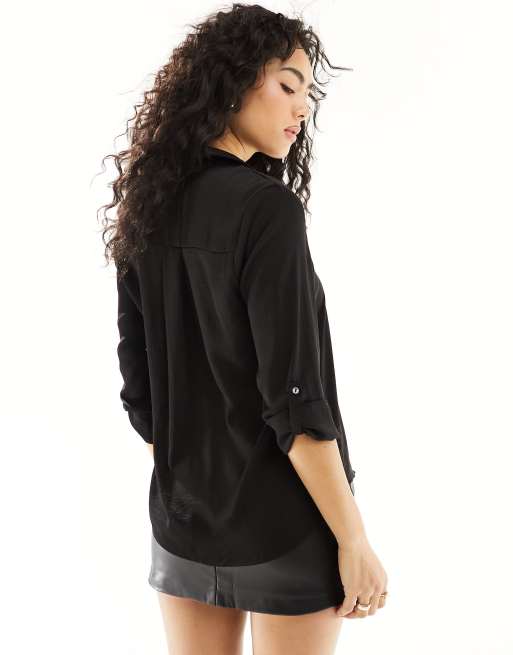 Pimkie v neck blouse in black