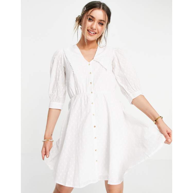 Pimkie v neck shirt dress in white