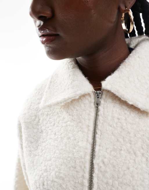 Pimkie - Veste imitation peau de mouton à fermeture éclair - Crème, 2 de 4
