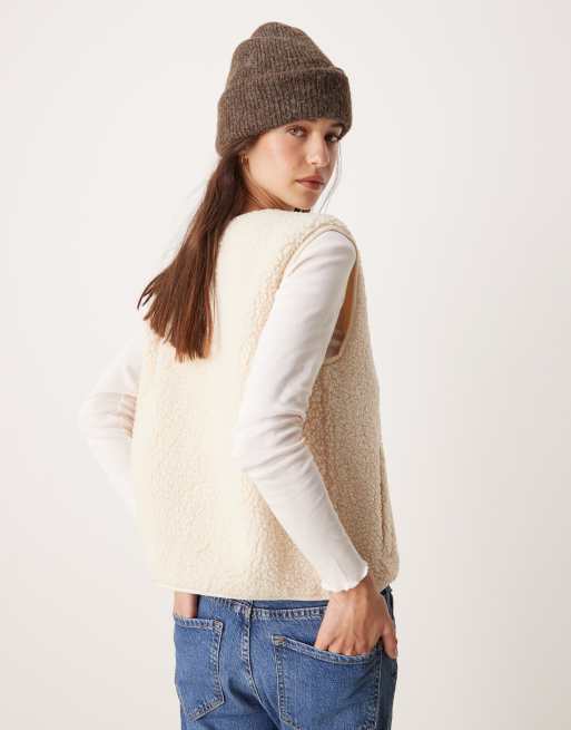 Pimkie Veste sans manches zippée en imitation peau de mouton