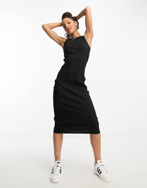 Pimkie - Vestito midi nero con scollo a vogatore