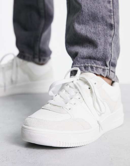 Pimkie – Vit och beige, blockfärgade sneakers med grov sula, 3 av 4
