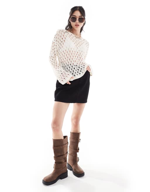 Pimkie – Weitmaschiger Pullover in Ecru