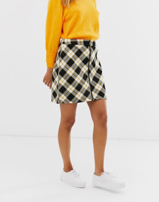 Mustard check skirt clearance asda