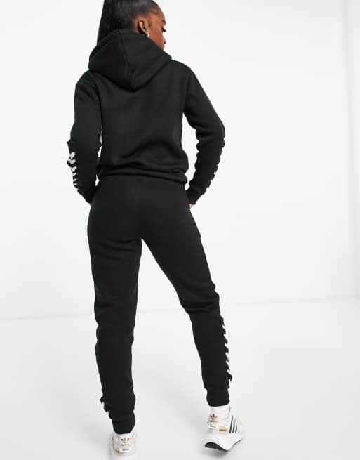 Pindydoll hoodie and sweatpants set with lace-up detail in black