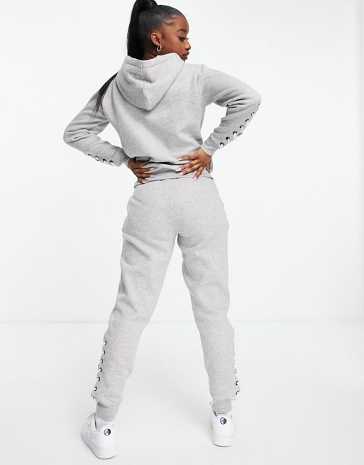 Pindydoll hoodie and sweatpants set with lace-up detail in black