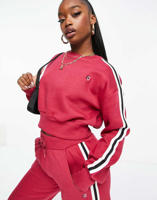 Pindydolls - Set van sweatshirt en joggingpak met zijstreep in roze