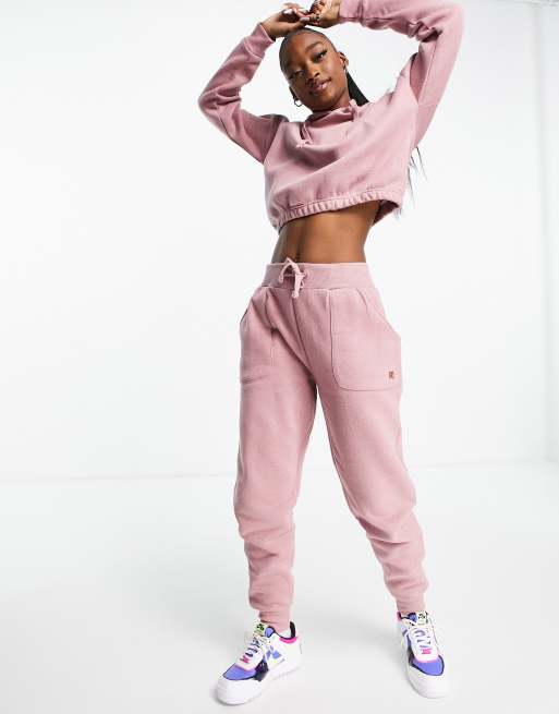 Crop top Hoodie and Joggers set - Pink