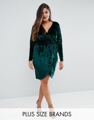 green velvet wrap dress uk