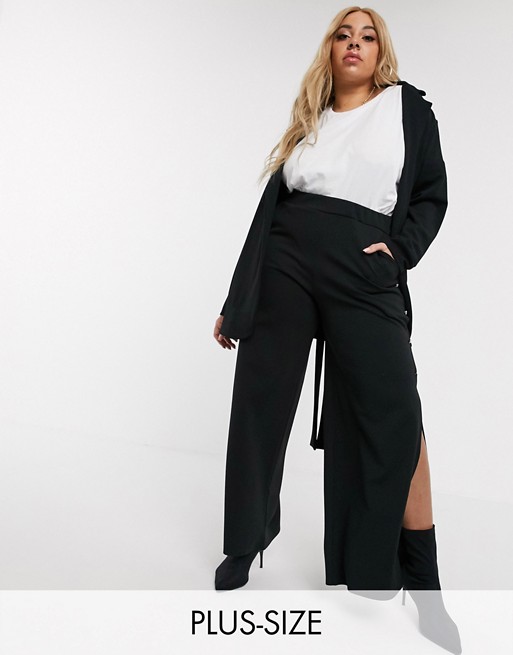 Pink Clove wide leg trousers with side split co-ord