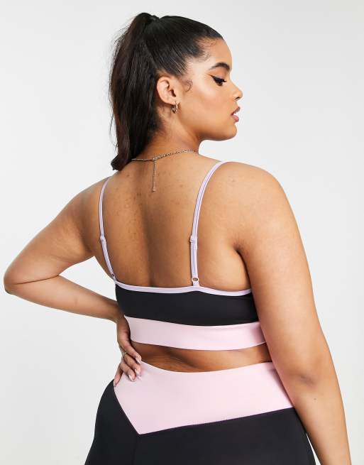 Pink Soda - Breeze - Sort sports-BH med medium støtte og farveblok-design , 2 af 4