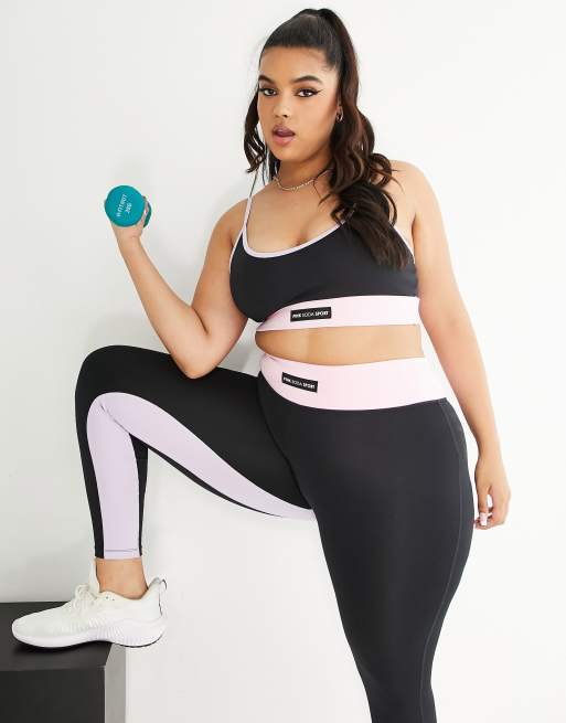 Pink Soda - Breeze - Sort sports-BH med medium støtte og farveblok-design , 3 af 4