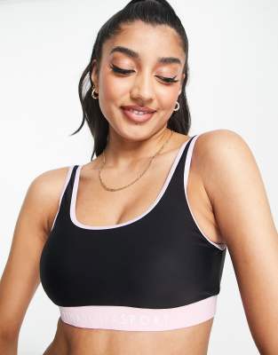 Pink Soda Cabo colourblock bikini top in black - ASOS Price Checker