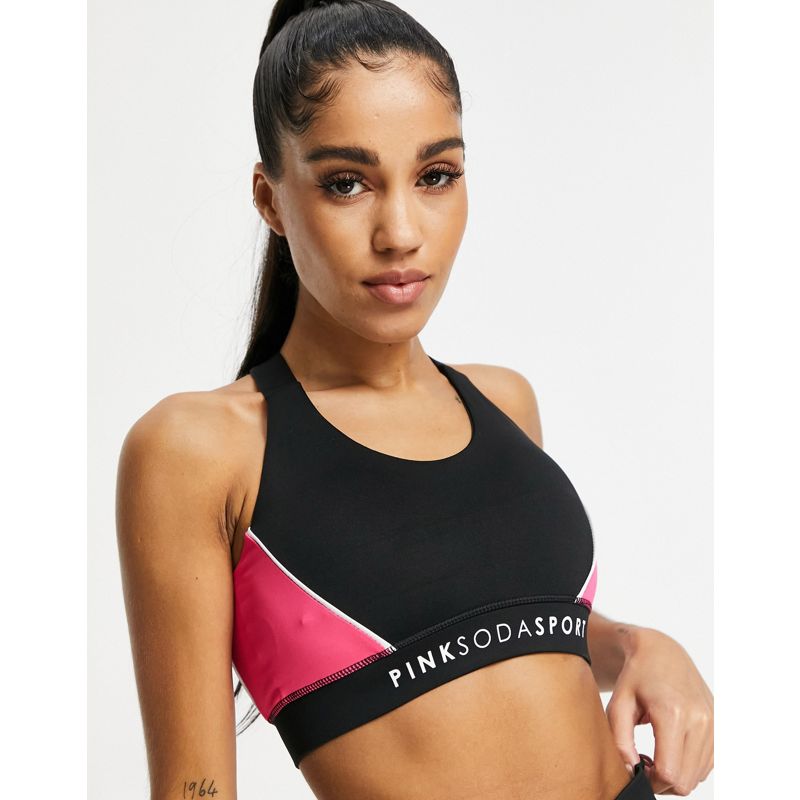 Donna Palestra e allenamento Pink Soda - Layna - Reggiseno sportivo con supporto medio, colore nero