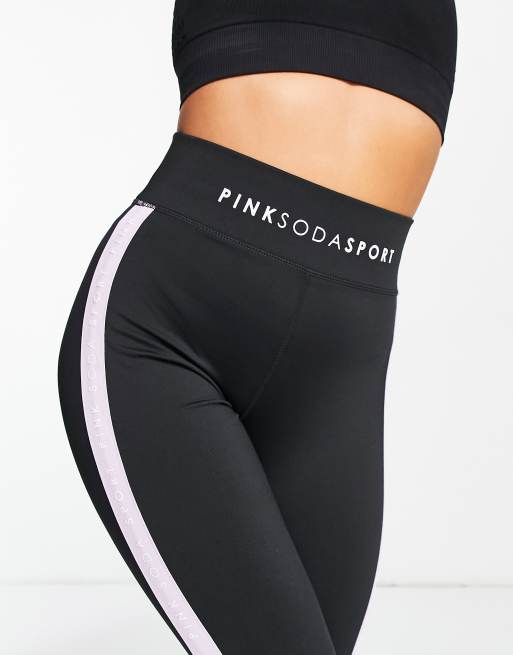 Pink Soda – Leggings mit Band in Schwarz und Flieder, 3 von 4