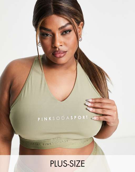 Under Armour crossback longline sports bra in pink