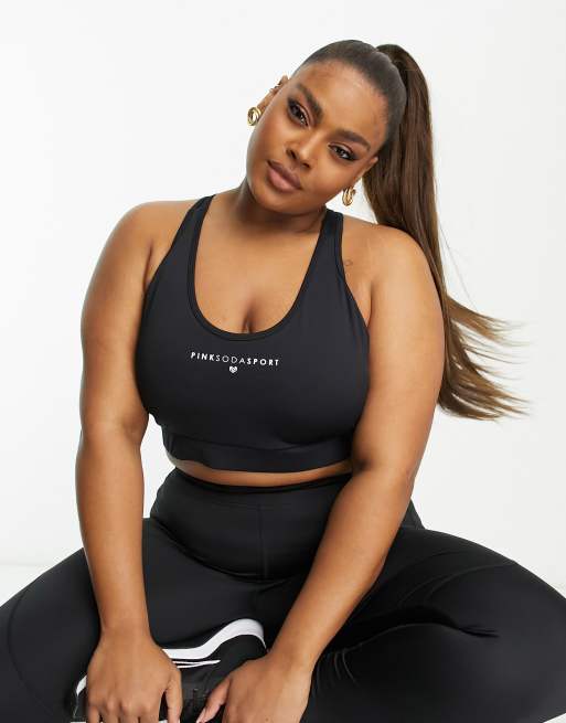 LIVI Active Lane Bryant Wireless Medium Impact Sports Bra Black