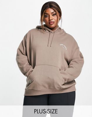 Pink Soda Plus over head hoodie in taupe - ASOS Price Checker