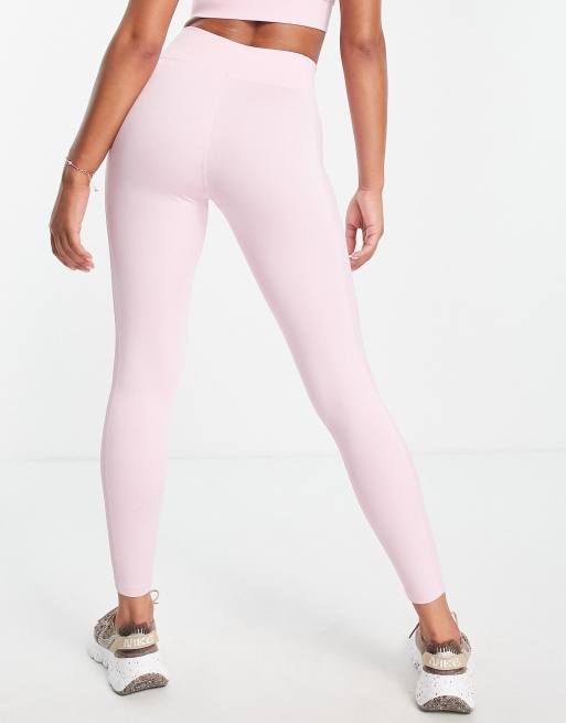 Pink Soda rib insert leggings in pink ASOS