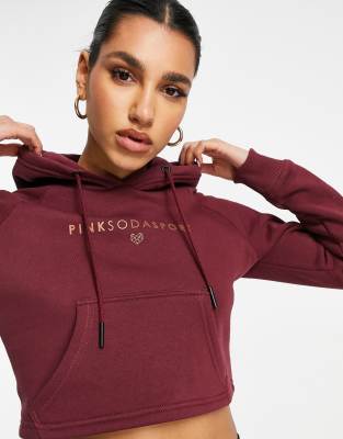 pink soda cropped hoodie