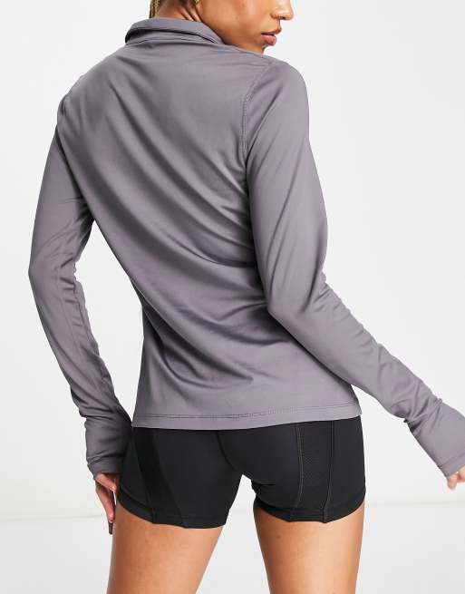 Pink Soda Sport 1/4 zip long sleeve top in slate, 2 of 4