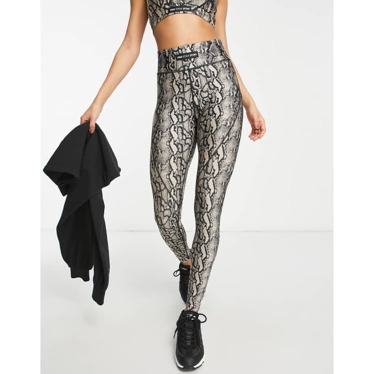 High Waist Animal Pattern Scrunch Bum Snakeskin Leggings For Women