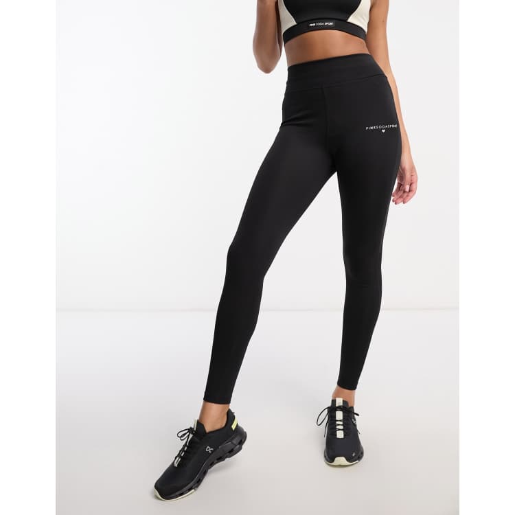 Pink Soda Sport Tanisha taped leggings in black - ShopStyle