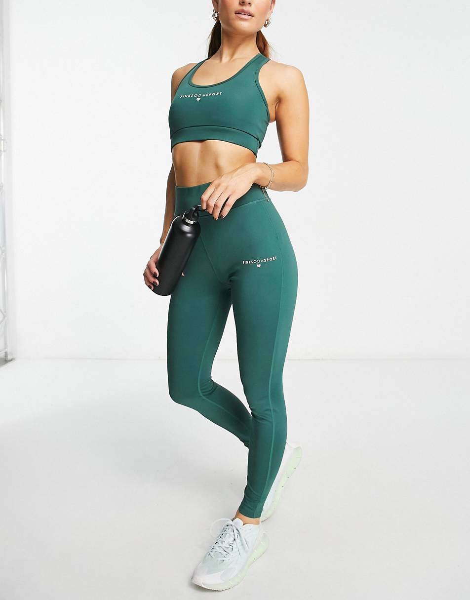 Pink Soda Sport Essentials polyester blend leggings in green