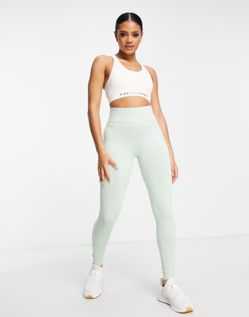 Pink Soda Sport harper medium support sports bra in beige, 4 of 4
