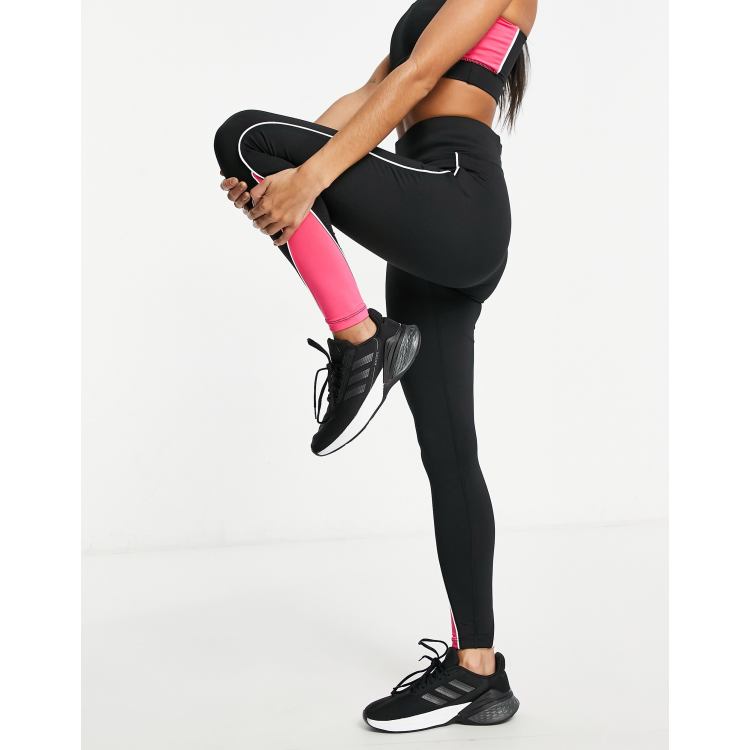 Pink Soda Sport Women's Rey Pop Tights Black / Peach Cobbler