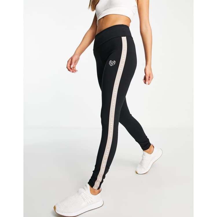 Pink Soda Sport leggings with taping in black