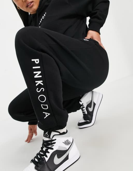 Pink Soda Sport Plus lyon joggers in black ASOS