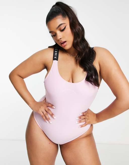 Pink Soda Sport Plus Melo swimsuit in pink ASOS