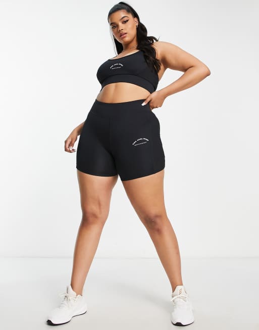 Pink Soda Sport Plus rib insert medium support sports bra in black - Main Image