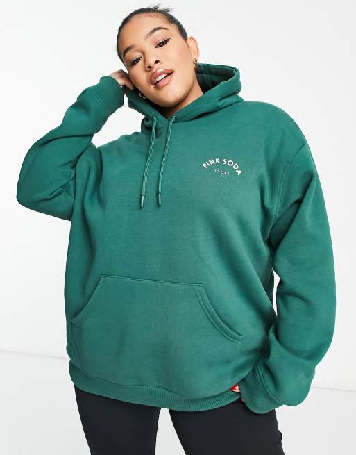 Pink Soda Sport Plus Vicente hoodie in green | ASOS