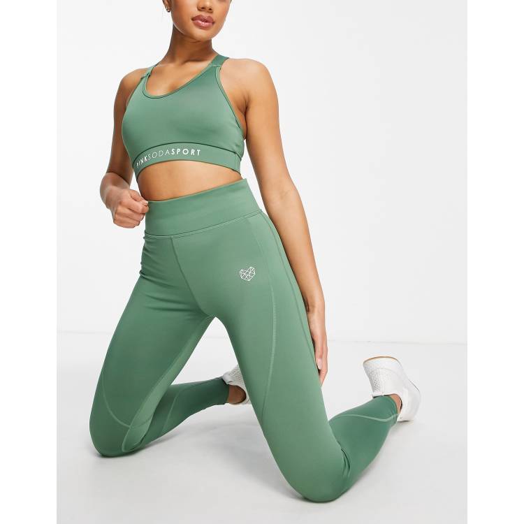 Pink Soda Sport rezi fitness leggings in green