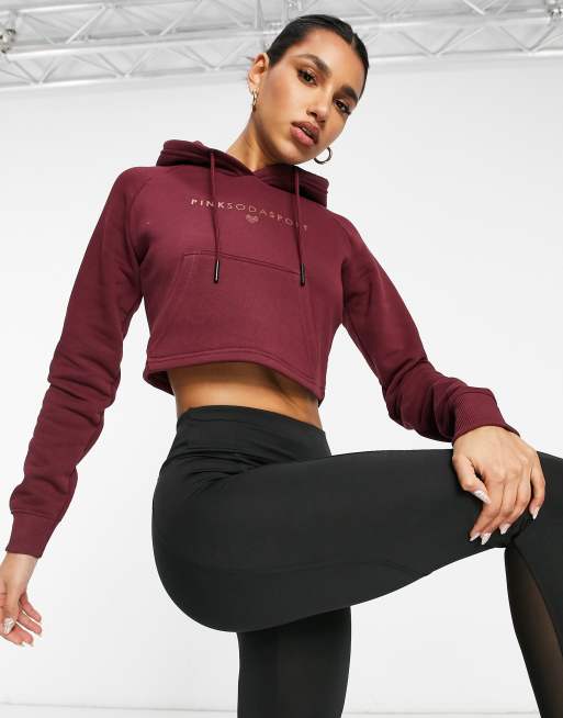 Burgundy 2025 crop hoodie