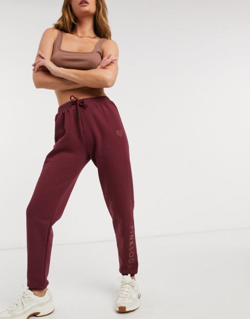 Pink Soda Sport Ruby sweatpants in burgundy ASOS