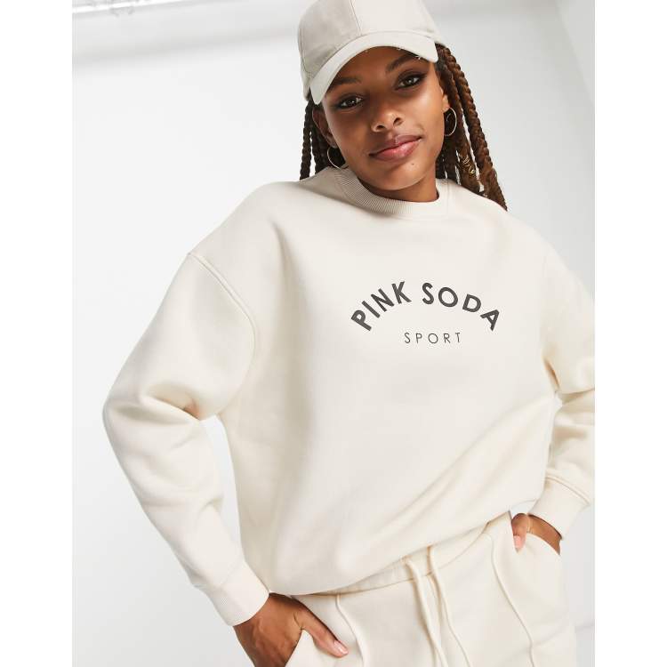 Pink soda shop cropped overhead hoodie