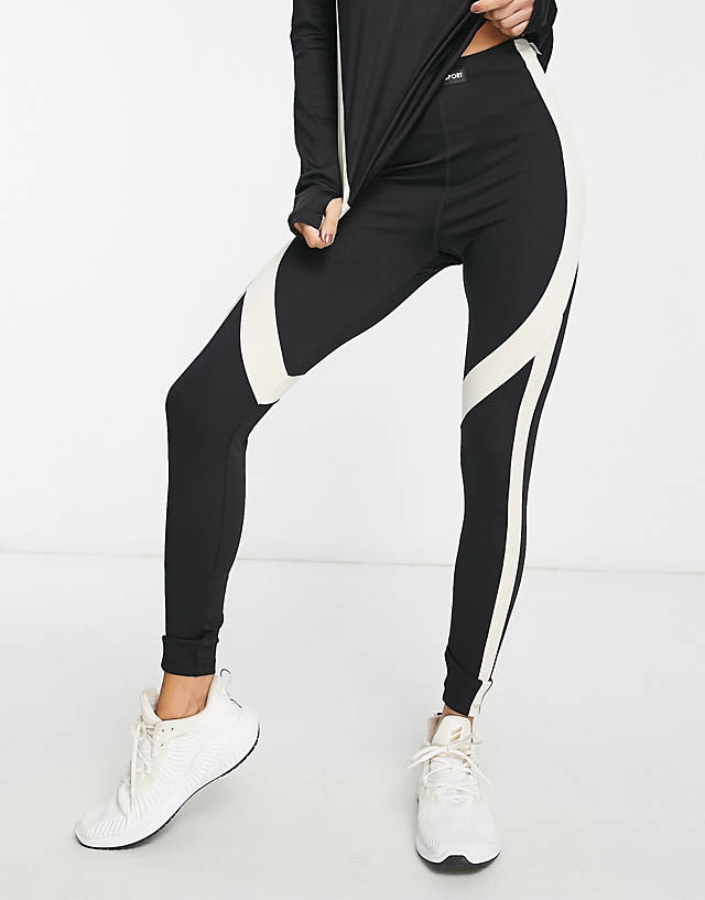 Pink Soda - sport ventura polyester blend leggings with panelling in black