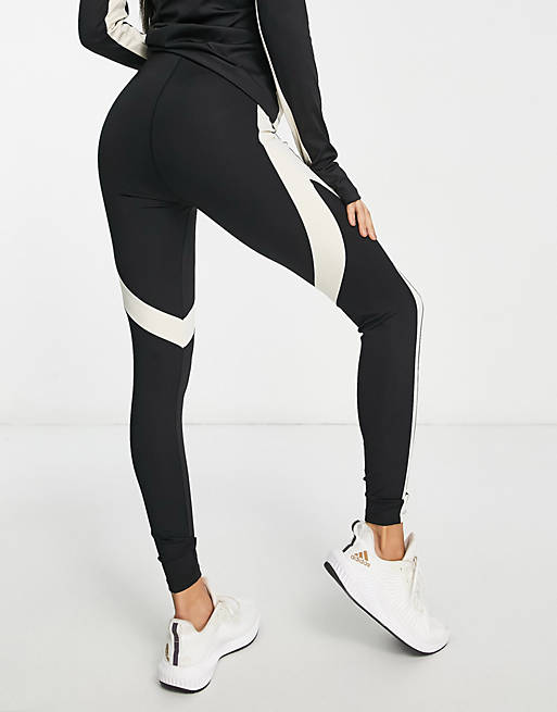 Pink Soda Sport Ventura polyester blend leggings with panelling in black