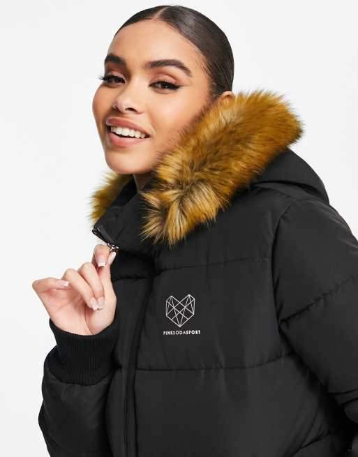 Pink Soda Sports Rodeo padded jacket in black | ASOS