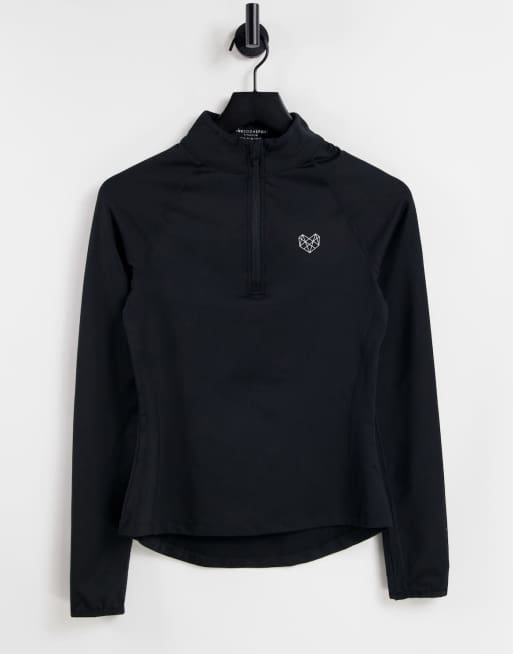 Pink Soda - Sports Vista - Top met lange mouwen en 1/4 rits in zwart 