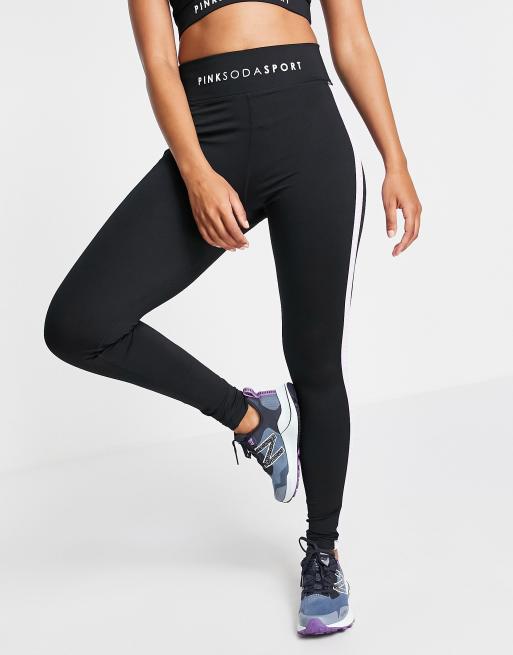 Pink Soda Sport leggings with taping in black