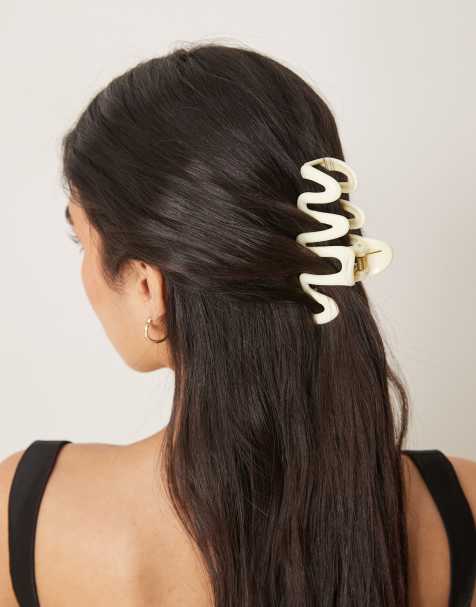 Pinza para el cabello blanca con diseño de ondas de Sui Ava - view 1