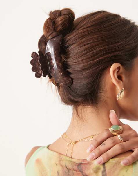 Pinza para el cabello grande marrón chocolate Helle de Sui Ava - view 1