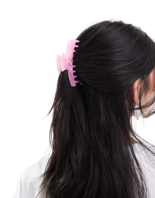 Pinza para el cabello grande rosa marmoleado Lea Paradise de SUI AVA , 3 de 4