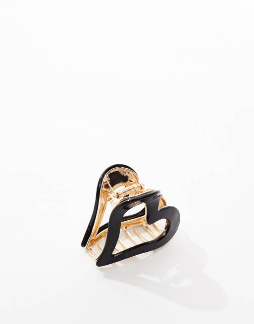 Pinza para el cabello negra con diseño de corazón de True Decadence, 2 de 4