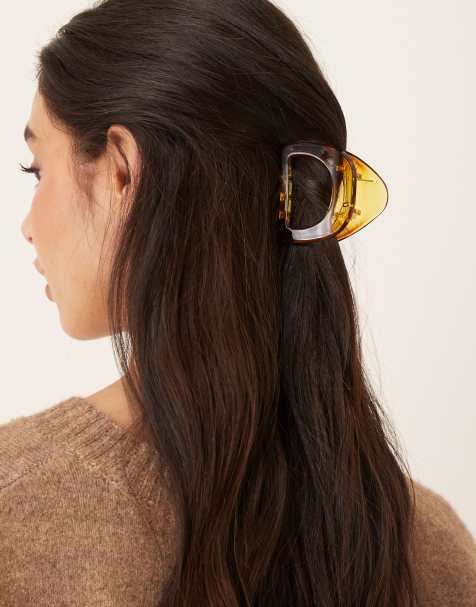 Pinza para el cabello pequeña marrón curvada de DesignB London - view 1